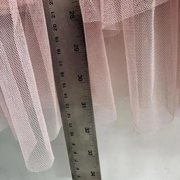 Cupshe Sz M Pink Tiered Tulle Balletcore Skirt Romantic Coquette Fairy Midi - Picture 4 of 7